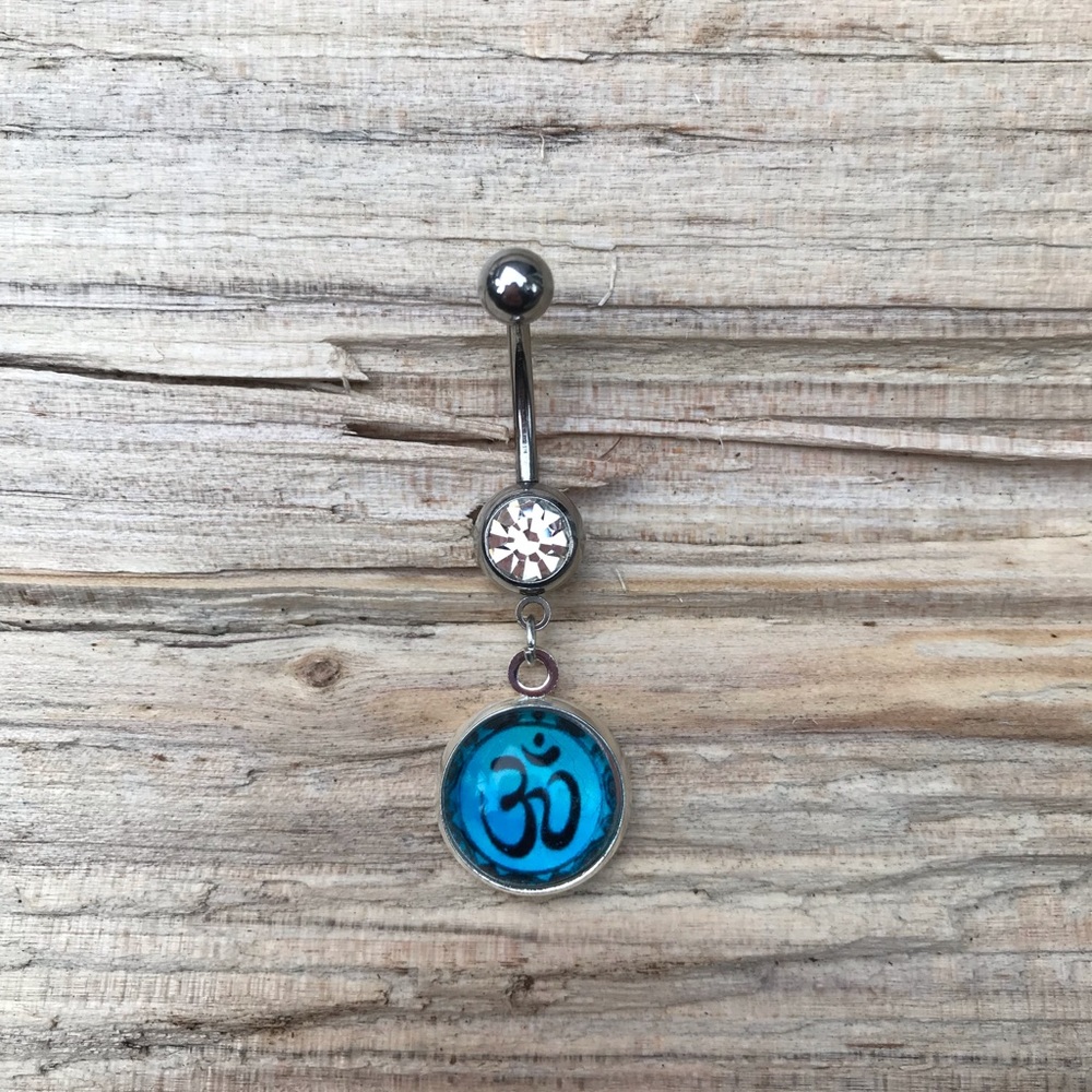 Om Boho Belly Button Ring